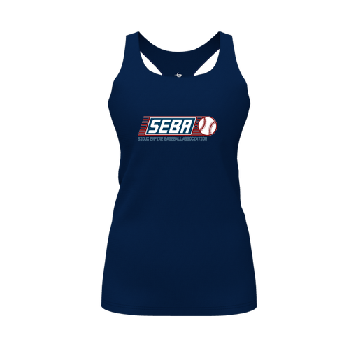 [FT0TRBNV-FYS-LOGO1] Decker Racerback Tank Top (Female Youth S, Navy, Logo 1)