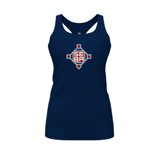 [CUS-DFW-RCBK-PER-NVY-FYS-LOGO2] Racerback Tank Top (Female Youth S, Navy, Logo 2)