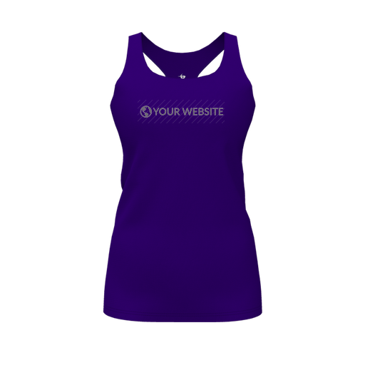 [CUS-DFW-RCBK-PER-PUR-FYS-LOGO3] Racerback Tank Top (Female Youth S, Purple, Logo 3)