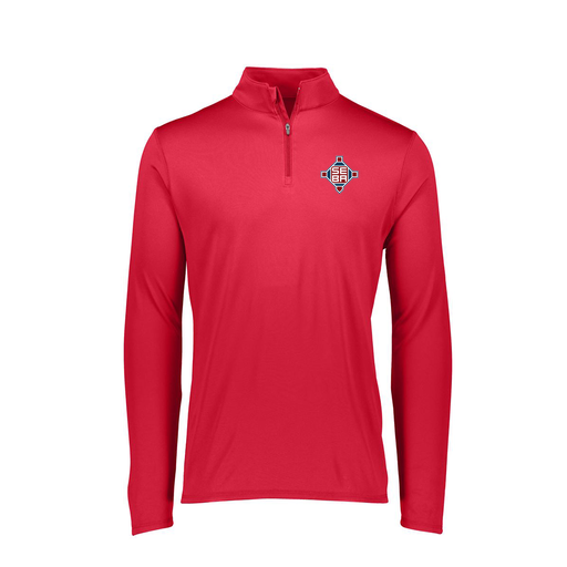 [FTLQFLRD-FAXS-LOGO2] Ladies Flex-Lite 1/4 Zip Shirt (Female Adult XS, Red, Logo 2)