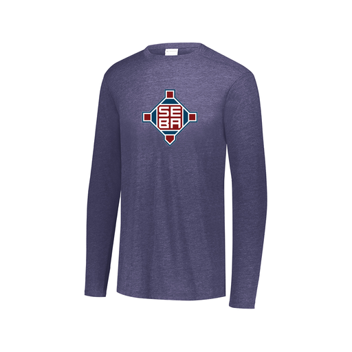 [FTLCUBNV-AXS-LOGO2] Decker Men's Tri-Blend T-Shirt - Long Sleeve (Adult XS, Navy, Logo 2)