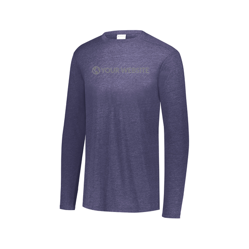 [FTLCUBNV-AXS-LOGO3] Decker Men's Tri-Blend T-Shirt - Long Sleeve (Adult XS, Navy, Logo 3)