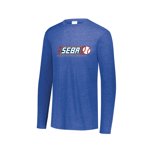 [3075.U55.XS-LOGO1] Decker Men's Tri-Blend T-Shirt - Long Sleeve (Adult XS, Royal, Logo 1)