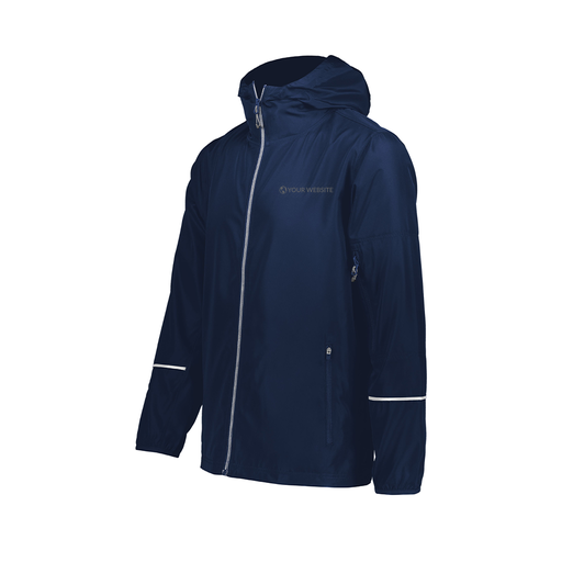 [229582-NVY-AXS-LOGO3] Men's Packable Full Zip Jacket (Adult XS, Navy, Logo 3)