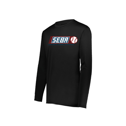 [222823.080.S-LOGO1] Youth LS Smooth Sport Shirt (Youth S, Black, Logo 1)