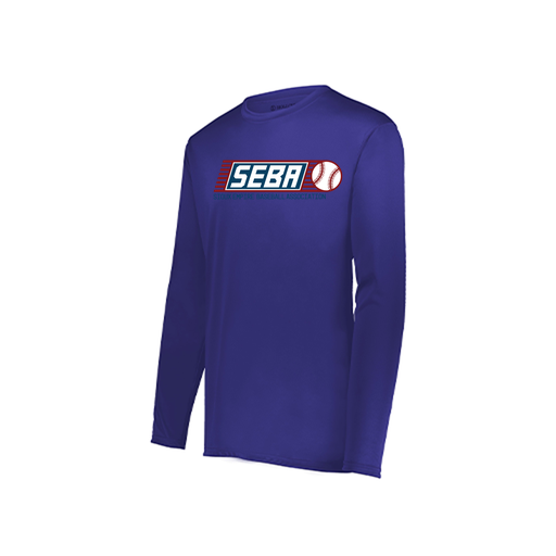 [222823.747.S-LOGO1] Youth LS Smooth Sport Shirt (Youth S, Purple, Logo 1)