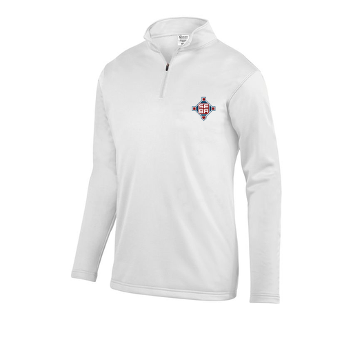 [FOLQFFWH-YS-LOGO2] Decker Youth FlexFleece 1/4 Zip (Youth S, White, Logo 2)