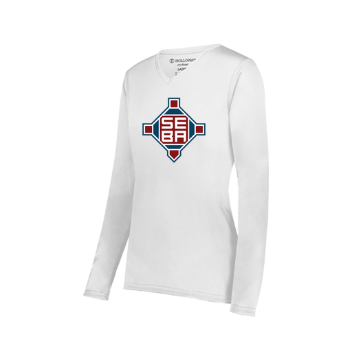 [222824.005.S-LOGO2] Ladies LS Smooth Sport Shirt (Female Adult S, White, Logo 2)