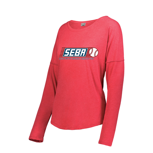 [3077.V96.S-LOGO1] Ladies LS Ultra-blend T-Shirt (Female Adult S, Red, Logo 1)