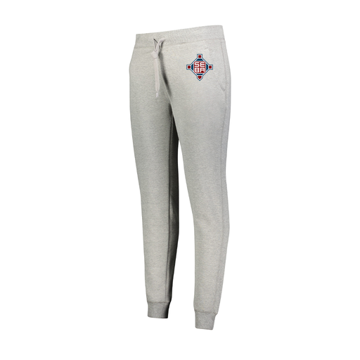 [229748.017.XS-LOGO2] Ladies 60/40 Fleece Jogger (Female Adult XS, Silver, Logo 2)